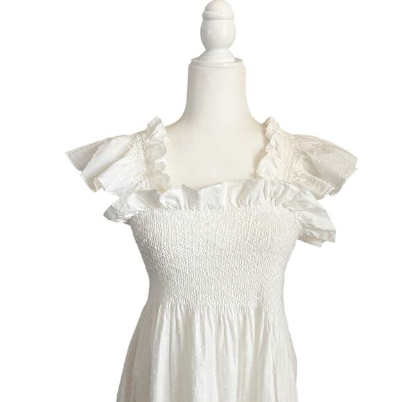 Lindsey Thornburg Queenie Midi Dress Small White NEW - Picture 6 of 9